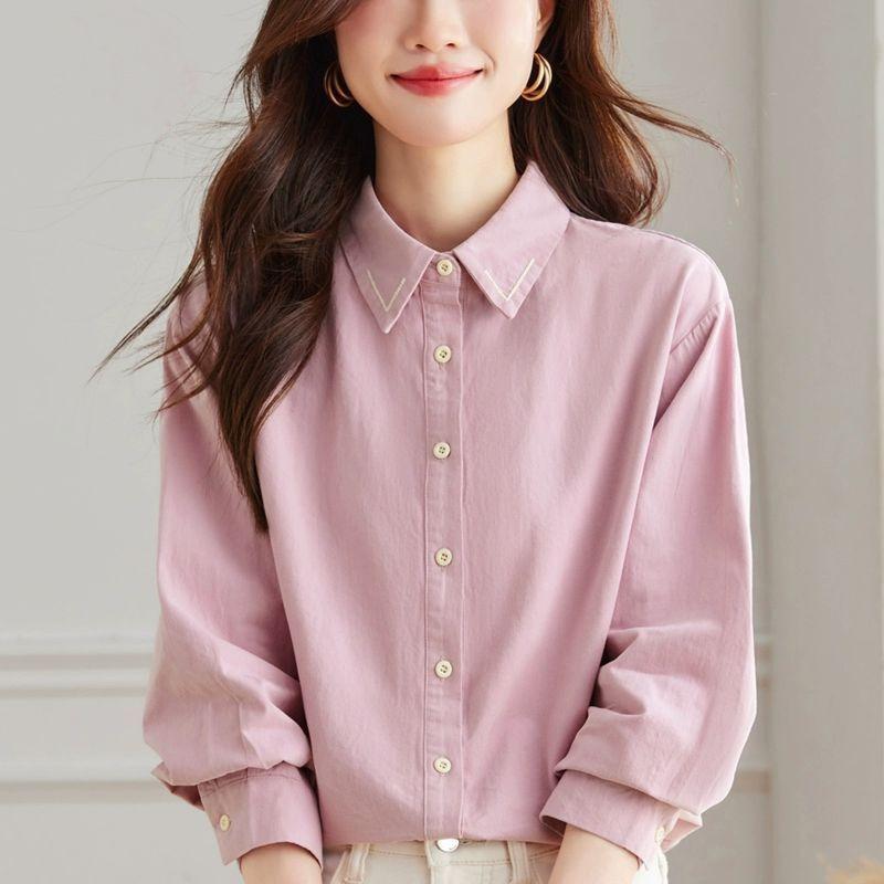 Women S Long Sleeve Cotton Shirt Casual Autumn Commute