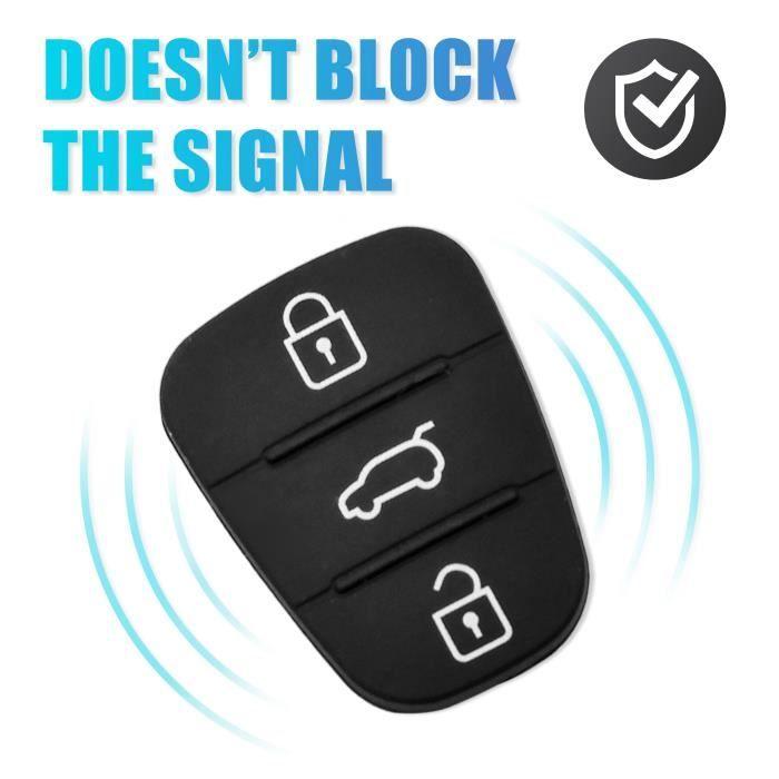 Sourcing map bouton de remplacement pour coque de clé pour hyundai 3 boutons boîte tampon gomme rechange 33x24x5mm