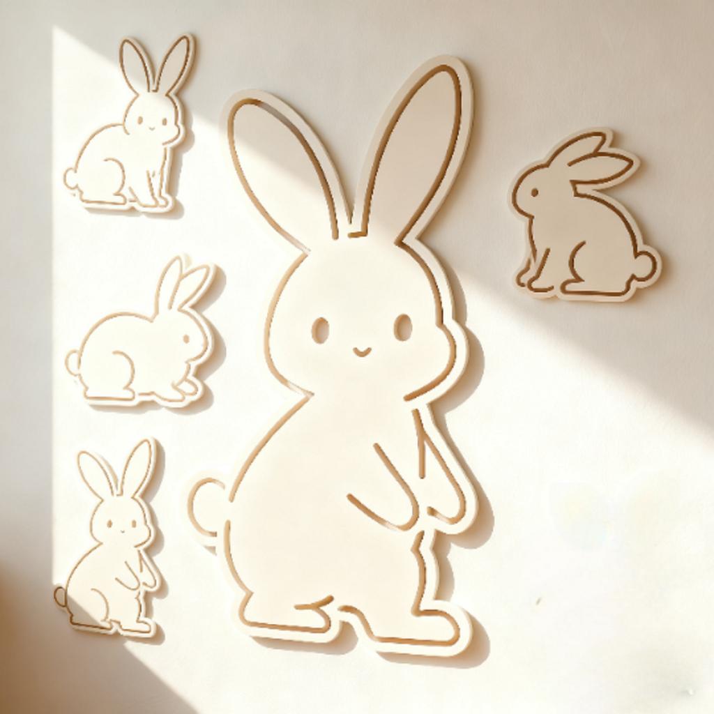 Festliche Atmosphäre Wanddekoration, Oster-Wandaufkleber mit geschnitzten Holzhandwerken - Mit Kleberückseite