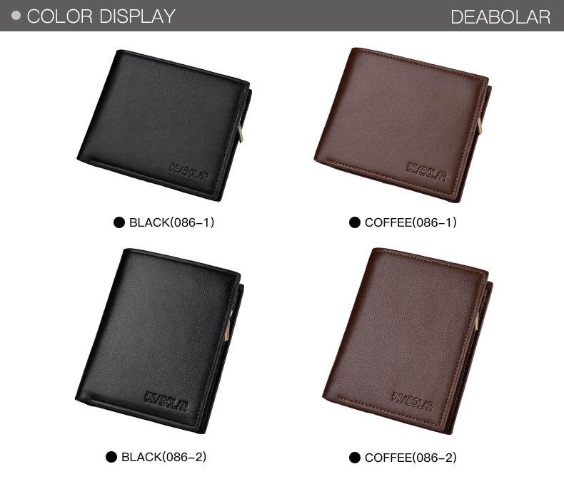 Men's Korean Style Short Trifold Wallet - Large Capacity Leather Wallet with Multi-Card Slots (2019 Edition)