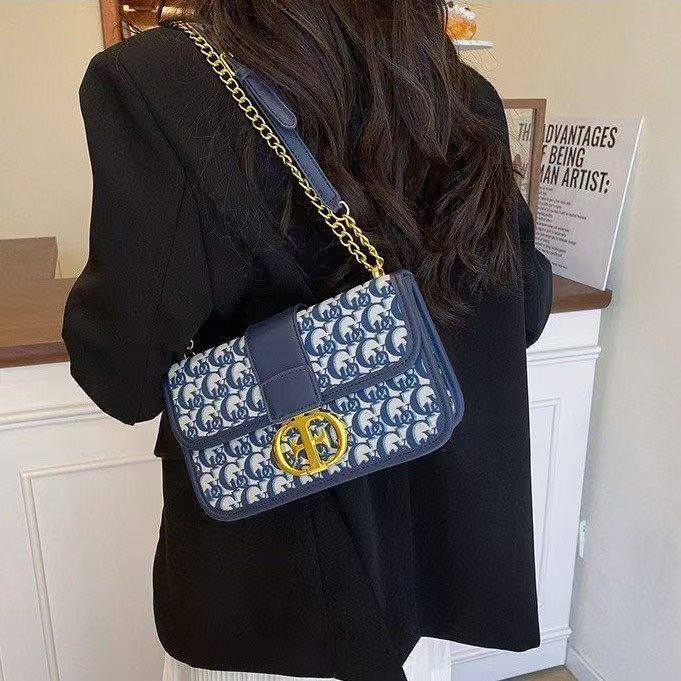 

2025 New Cross-Border Women s Single Shoulder Bag - Elegant Chain Square with Light Luxury and Versatile Fragrance Style One Size синий