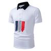 Sommer Herren Bedruckte Poloshirts Kurzarm Atmungsaktives T-Shirt Kontrastfarbe Lässig Reverskragen Streetwear Basis Oberteil