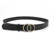 Clothing Vintage Belt Women'S Decorative Double Round Buckle Belt Jeans Belt Casual Ladies