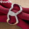 Bague Double cœur en argent Sterling 925, bijoux en Zircon AAA