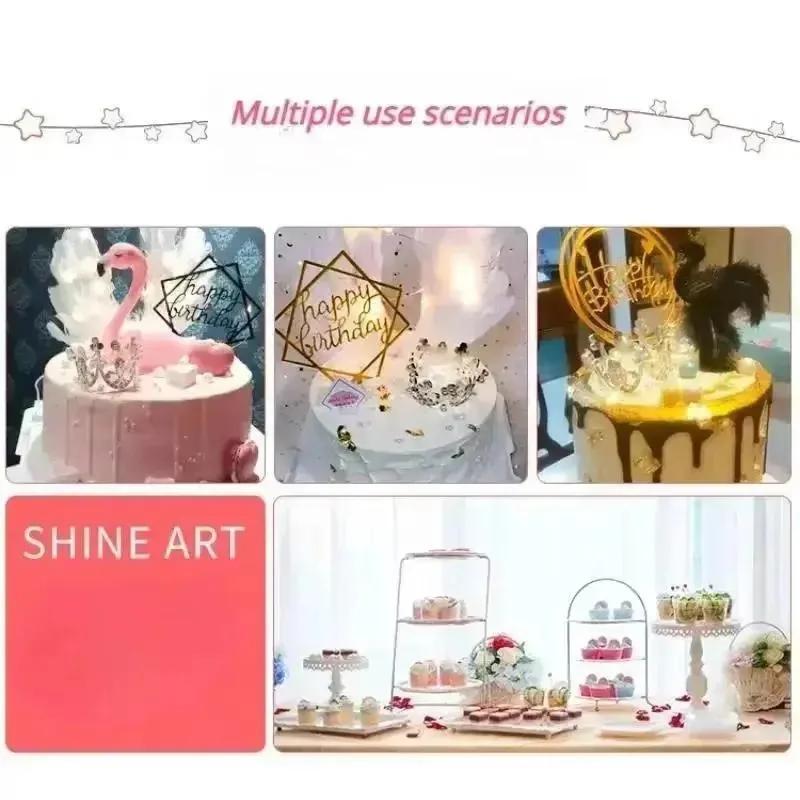 Mini Crown Cake Decoration Princess Topper Pearl Tiara Childrens Hair Accessories Wedding Kids Birthday Party Decorative