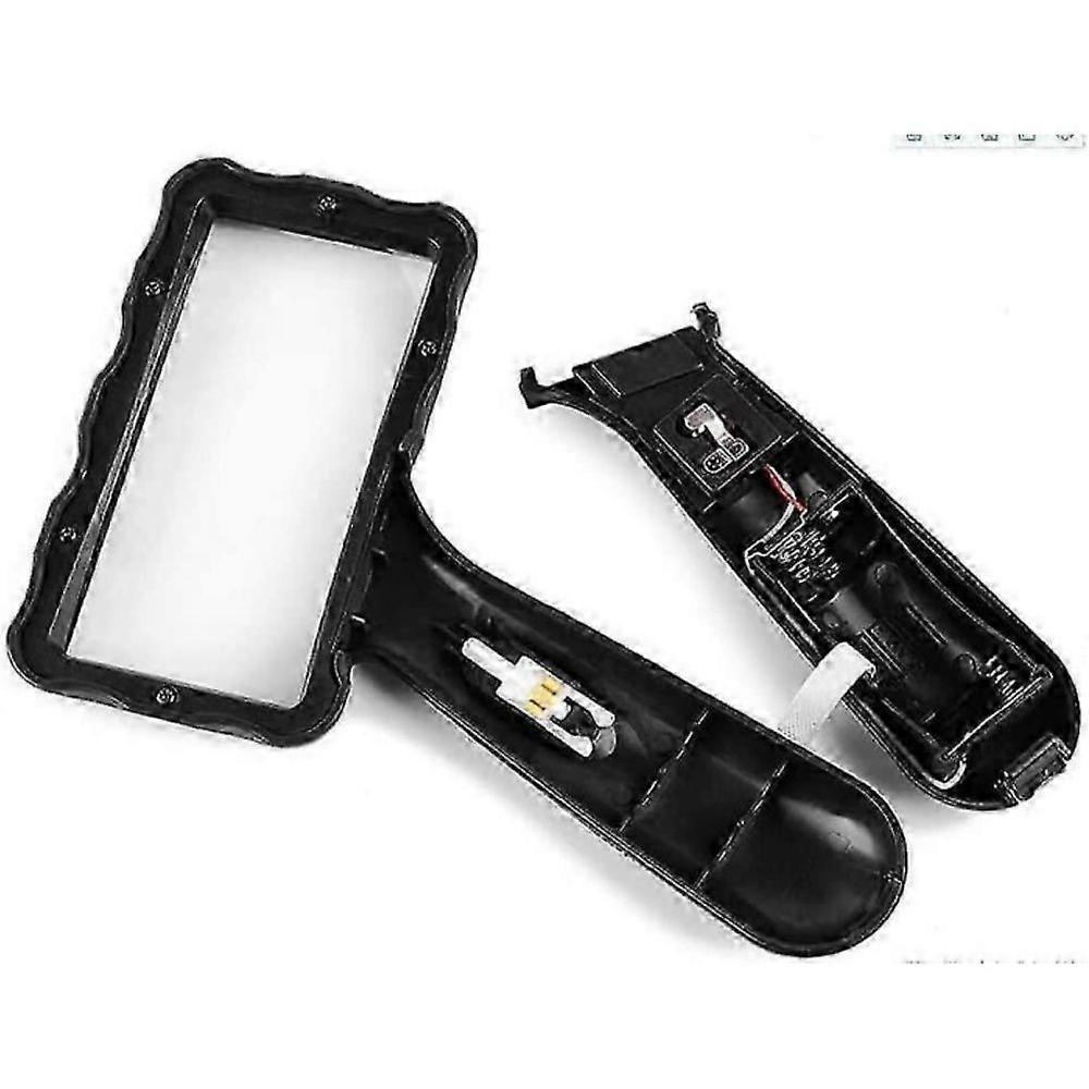 Rectangular LED Light Magnifier, 10X Hand-held Reading Glass for Seniors & Those with Low Vision or Macular Degeneration