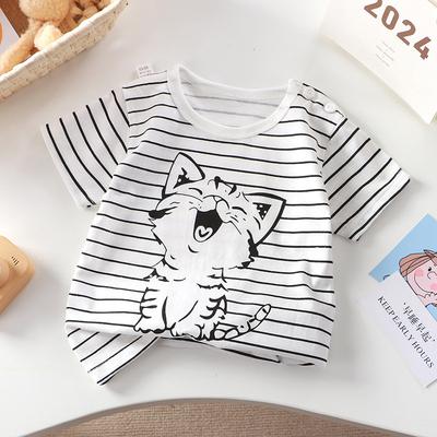 Kids Cute Cotton 1Y-10Y Short-sleeved T-Shirt Tops Children's Clothing Baby Cartoon Pullover Boy and Girls T-shirt