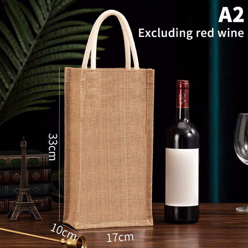 Single Double Bottle Linen Wine Box Red Wine Holder Luxurious Gift Packaging for Festivals