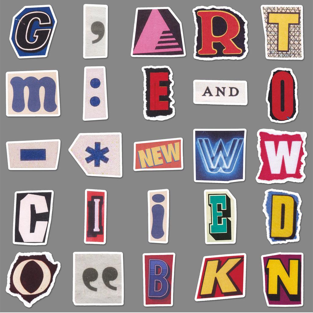 100 Old Digital Letter Stickers Personalized Retro DIY Decorative Water Cup Mobile Phone Case Manual Notebook Stickers