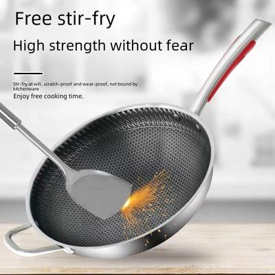 Panvica z nehrdzavejúcej ocele s nepriľnavým povrchom a kompozitným dnom s voštinovým vzorom na domáce použitie