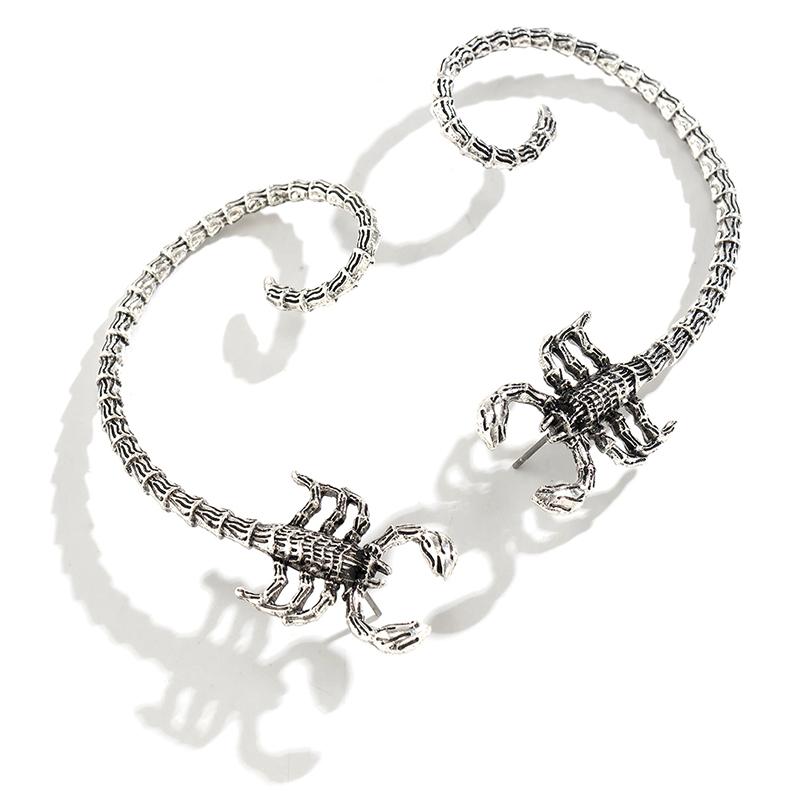 1 paire de boucles d'oreilles vintage punk foncé avant-gardiste en forme de scorpion venin d'animal, boucles d'oreilles gothiques punk, bijoux de personnalité pour animaux