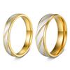 Dual-Tone Stainless Steel Couple Wedding Rings (4/6mm, US Size)