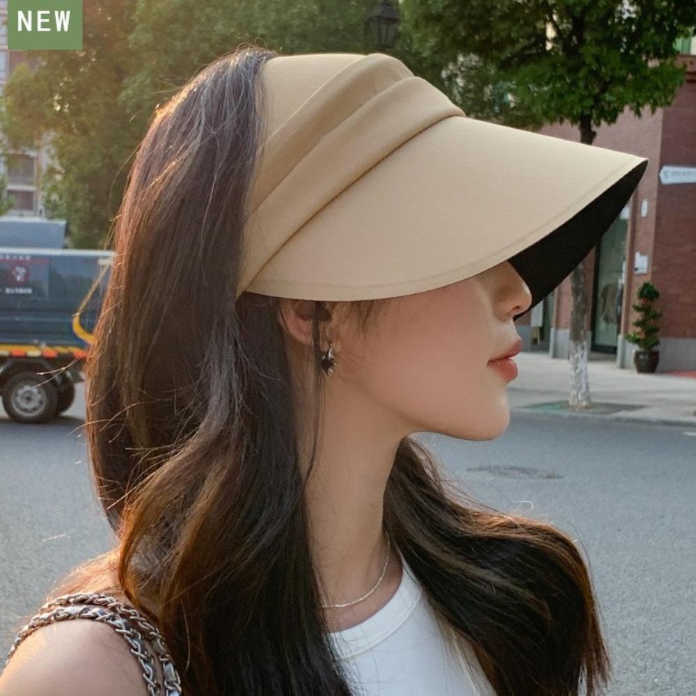 Fashion Traceless Baseball Cap Anti-Sun Adjustable Sunscreen Hat Anti-UV Empty Top Beach Hat Gift