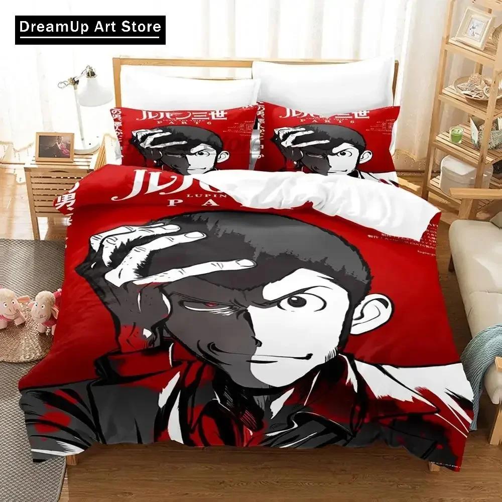 3D Print Lupin the Third Mine Fujiko Anime Bedding Set Boys Girls Twin Queen Full Size Duvet Cover Pillowcase Bed Adult Bedroom