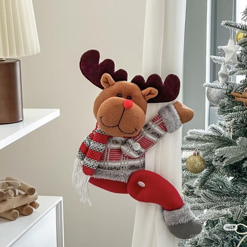 

2025 Christmas supplies home curtain decoration buckle cartoon doll buckle window layout