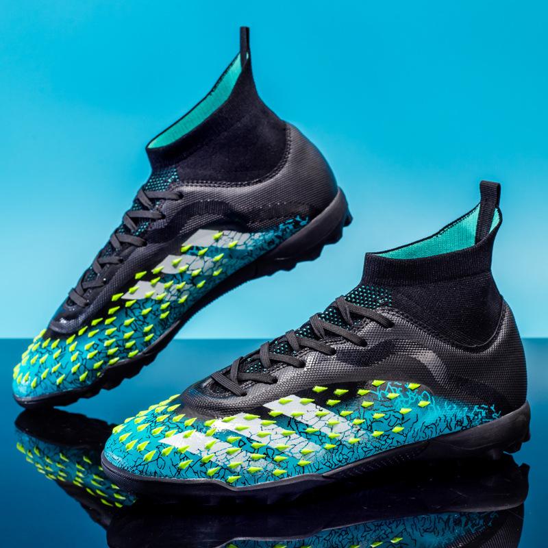 Football Shoes High Top Male Adult Student Ag Spikes Female Children Artificial Grass Shredded Nails Training Sneakers 33