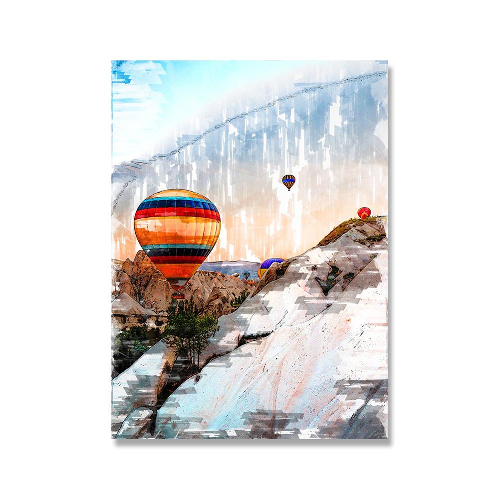 Abstract Colorful Hot Air Balloon Art Posters and Prints Canvas Paintings Wall Art Pictures for Living Room Decor (No Frame)