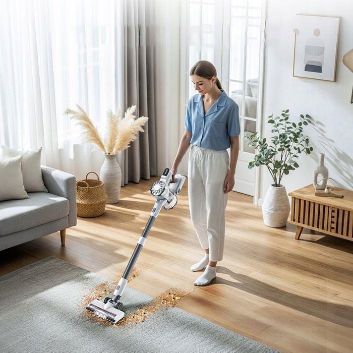 Aspirateur Sans Fil - TEENDOW - V08 PRO - Aspiration 25 kPa - Batterie 2200 mAh - Léger 1,37 kg