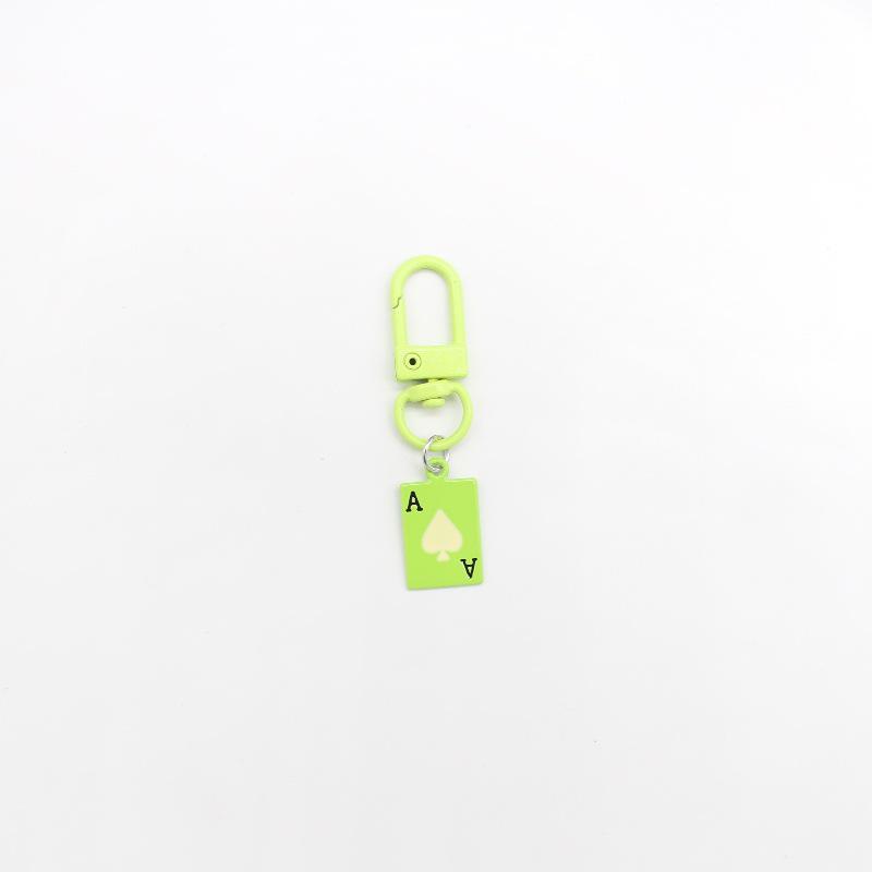Colorful Baked Paint Ace of Hearts Keychain for Women's Handbags