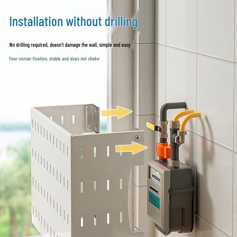 No-Drill Kitchen Wall Pegboard Storage Shelf