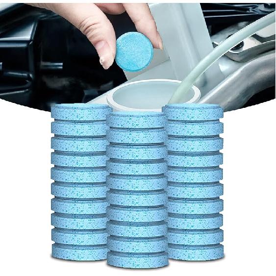 50PCS Washer Fluid Tablets, Windshield Wiper Fluid Cleaner Concentrate, Car Windshield Window Washer Solid Effervescent, Remove Glass Stains for Car
