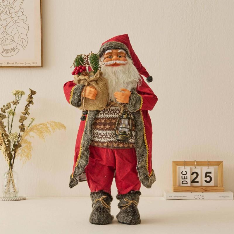 Standing Santa Claus Plush Doll Decorative Figurine Christmas Tree Home Office Desk Decoration 30cm 45cm 60cm