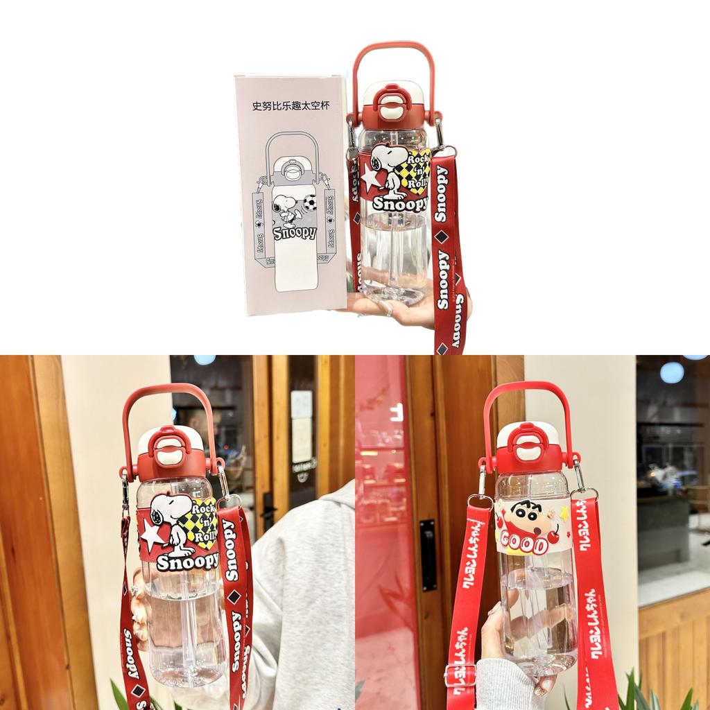 Snoopy Space Cup For Girls With Straw Portable Large Capacity Tritan Drinkware For Kids