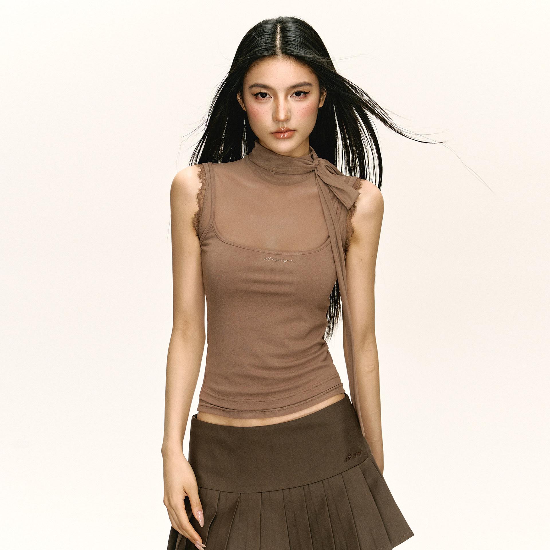 Ariseism Women s Slim Sleeveless Retro Camisole Top - Summer Style Base Layer M коричневый/кофейный