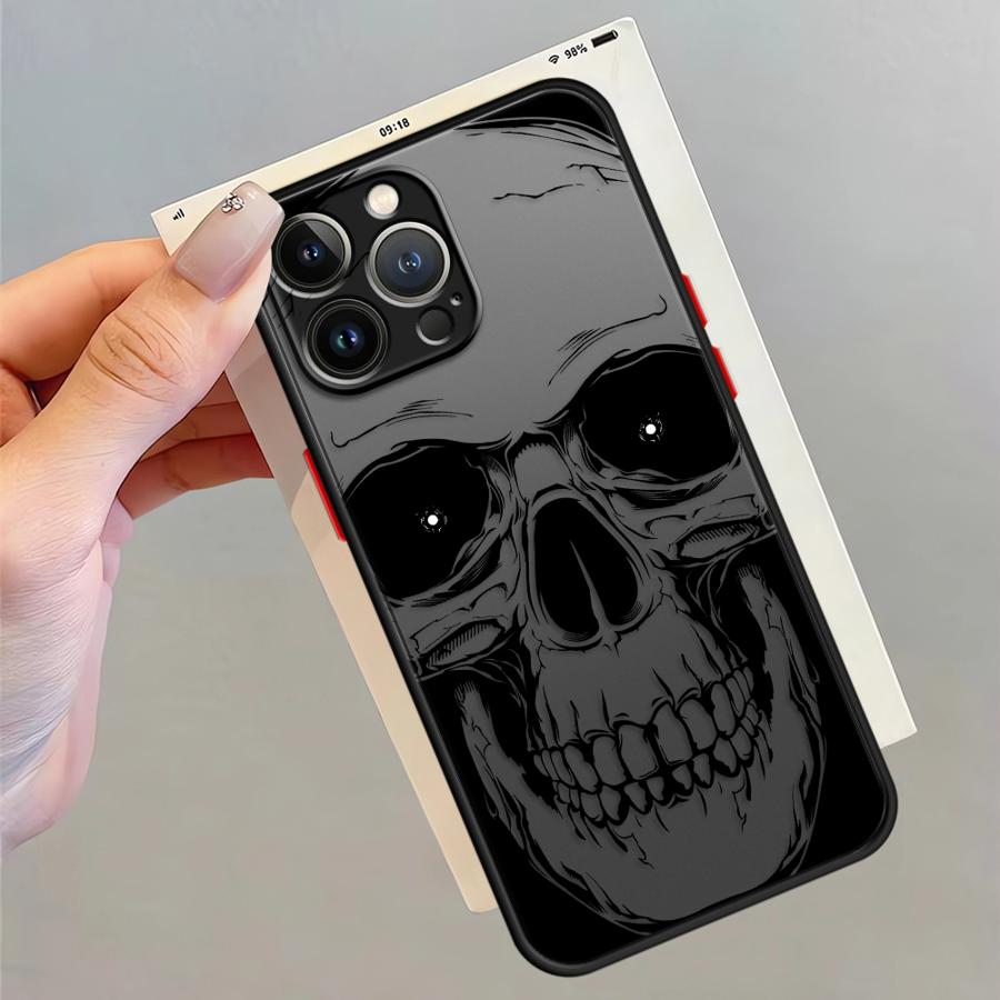 Hülle für iPhone 17 Pro Max 13 Mini 7 8 SE XS XR Air 14 12 15 16 Plus 11 Funda Rückseite Handyhülle Skelett Totenkopf