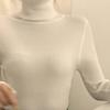 Women Knitting Tops Turtleneck Long Sleeve Solid Color Bottom Sweater Slim Fit Knitting Pullover Tops Autumn Winter Wear