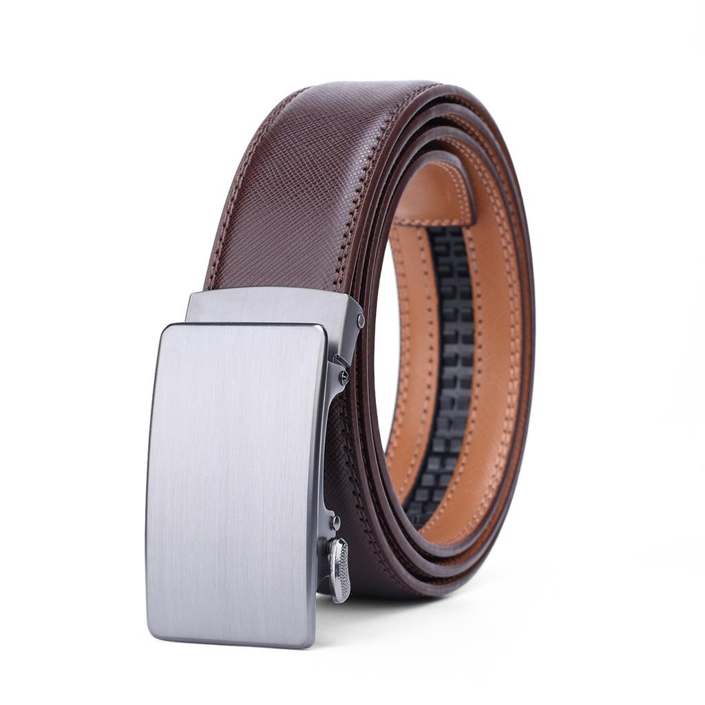 Men'S Versatile Belt Automatic Buckle Black Belt Cowhide Simple Business Casual Pants With Men'S