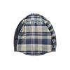 Li Ning Contrast Color Loose Casual Shirt Men Shirts Gray Blue Plaid ASHR041-1