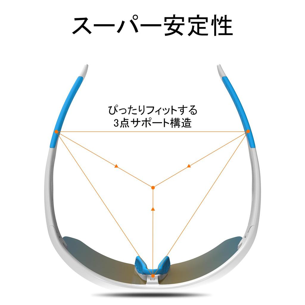 HAAYOT Sunglasses for Men and Cycling Sports Lightweight and Durable TR93 MTB Goggles for Fishing and Glossy White and Ice Blue Women, Glasses,