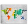 Leinwanddruck, Farbige Weltkarte