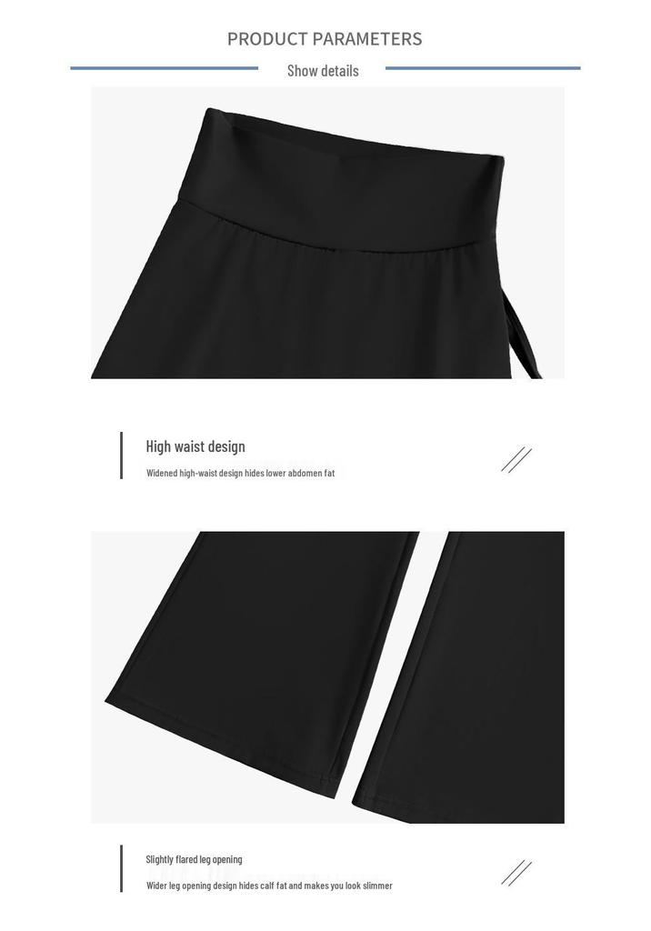 Women's Flared Leg Yoga Pants with Faux Two-Piece Skort - High Waist for Barre and Pilates Training