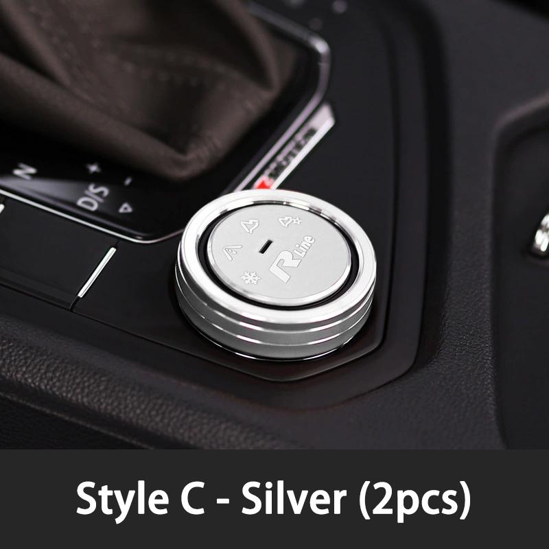2026 Hot Sticker 2Pcs 3D Aluminum Interior Driving Mode Knob Ring Decorative Stickers For VW Volkswagen Tituan Tharu TAYRON T-RO