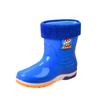 Children's Cartoon Mid-Calf Non-Slip Waterproof Rain Boots, Comfortable with Cotton Lining for School Wear