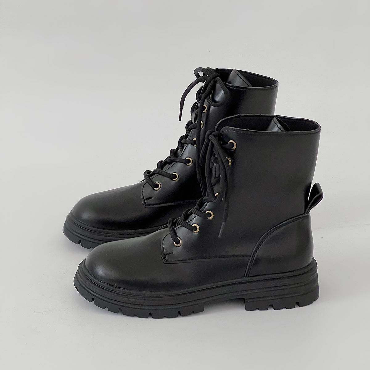 

Осенние женские ботильоны Новые туфли на платформе со шнуровкой с круглым носком для женщин Ботинки Повседневные кроссовки Модные женские ботинки 36