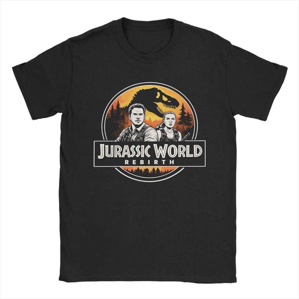 Men Women's Blue Jurassic Park Logo T Shirt  Cotton Clothing Awesome Short Sleeve Round Neck Tee Shirt Adult T-Shirt
