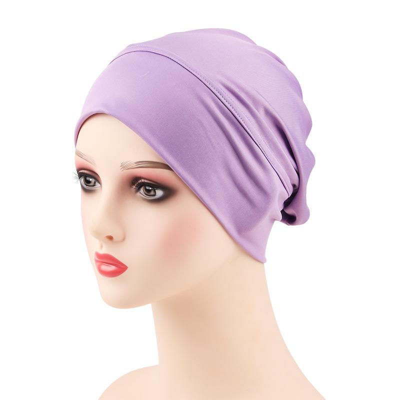 Indian Headwear Non-Slip Cancer Chemo Cap Soft Headscarf Breathable Modal Hijab For Nightcap Traveling Muslim Women