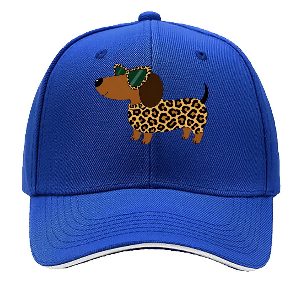 Cool Leopard Dachshund Sunglasses Dog Cartoon Sandwich Baseball Cap Sun Cap Outdoor Workouts Hat