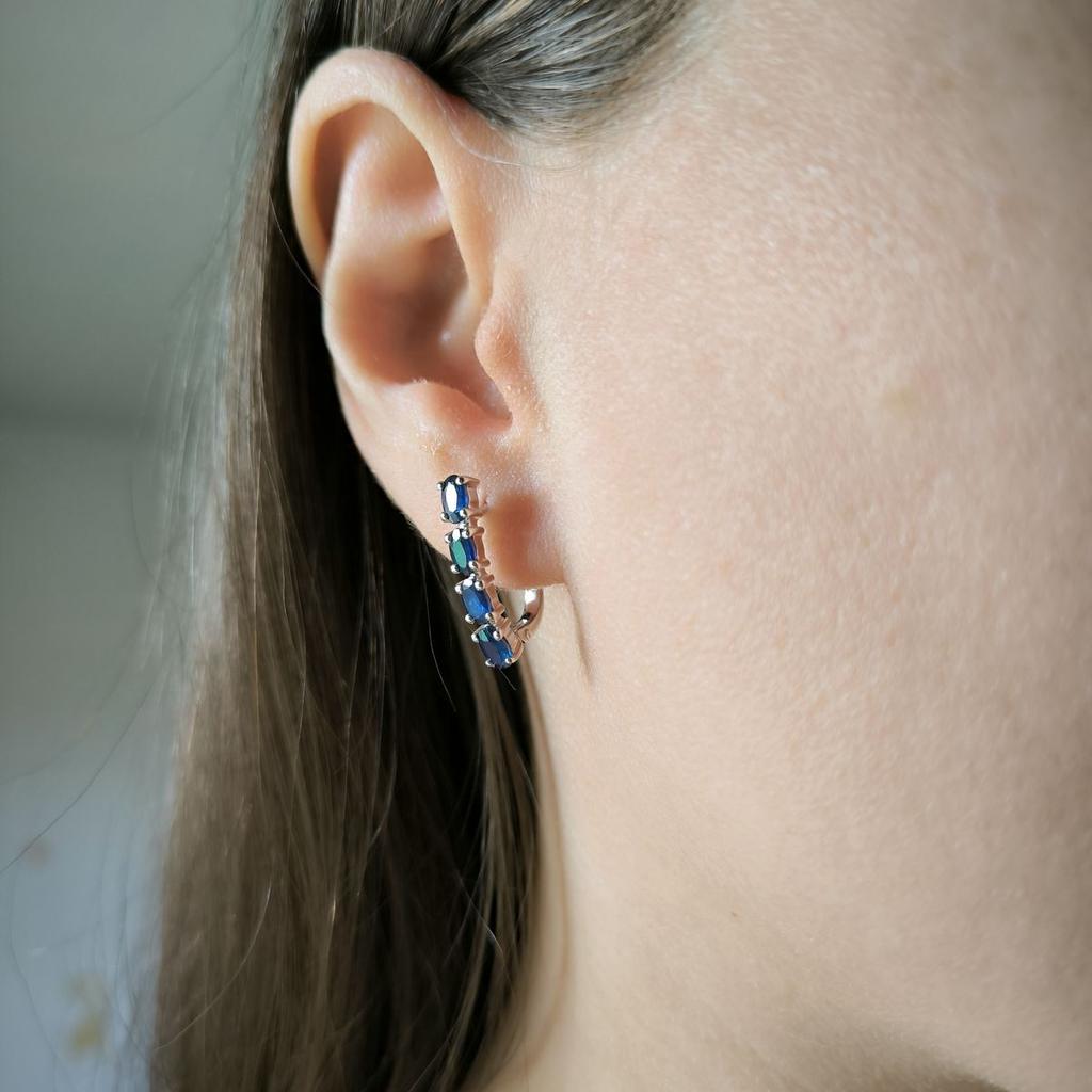Silver Earrings with Natural Sapphire 2.275ct (2178781)