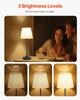 Cordless Table Lamp 2PCS Rechargeable Battery Desk Lamp Fabric Shade Black