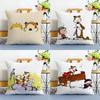 Cartoon C-Calvin And H-Hobbeses Cushion Cover Linen Pillowcase Soft For Sofa Bed Home Room Decor