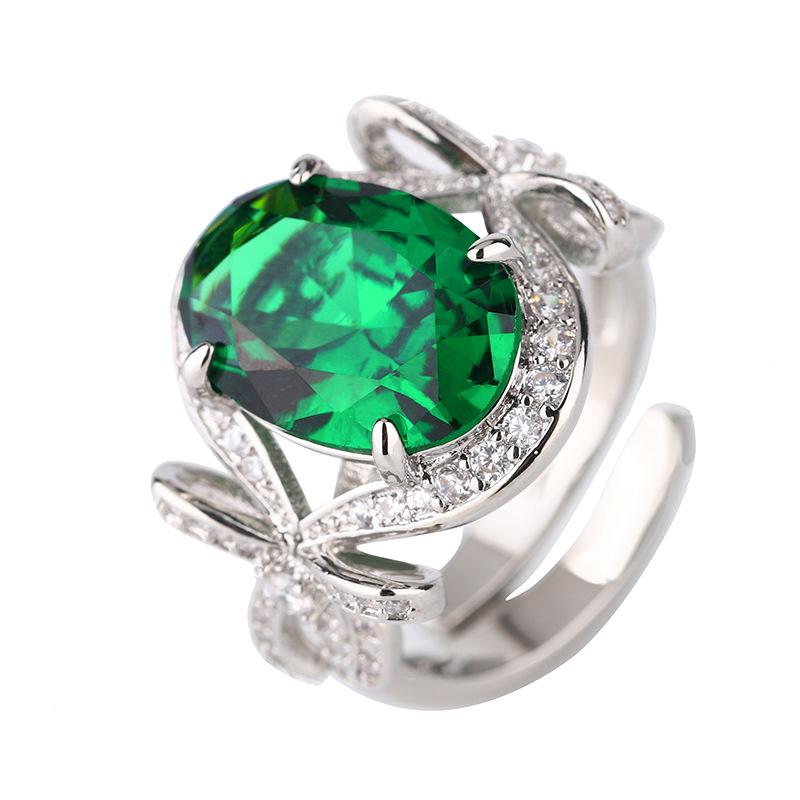 Ring Red corundum blue spinel emerald yellow zirconium open ring fashion commuter women's fashion