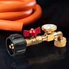 Adjustable Gas Tank Connector Explosion-proof Leak-proof QCC1 Propane Refill Adapter 90 Degree Elbow with Valve Gauge