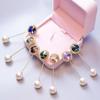 Classic Flowers Brooches New Long Crystal Needle Circular Pins Female Personality Elegant Brooch Car