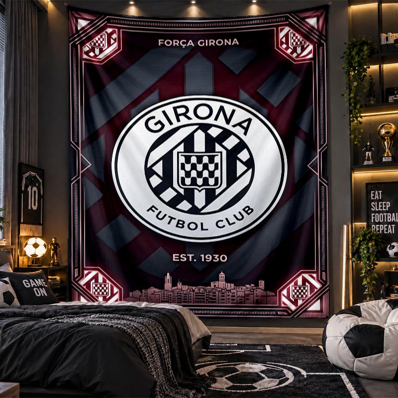 Wall Hanging Tapestry Girona FC Print Cloth for Living Room Bedroom Home Decor