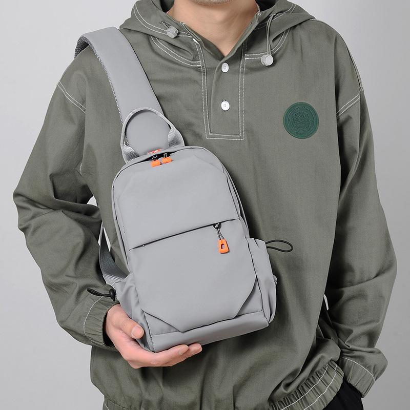 Trendy Men's Chest Bag Crossbody Bag Multi-functional Outdoor Cycling Sports Shoulder Bag Large Capacity Postage Bag