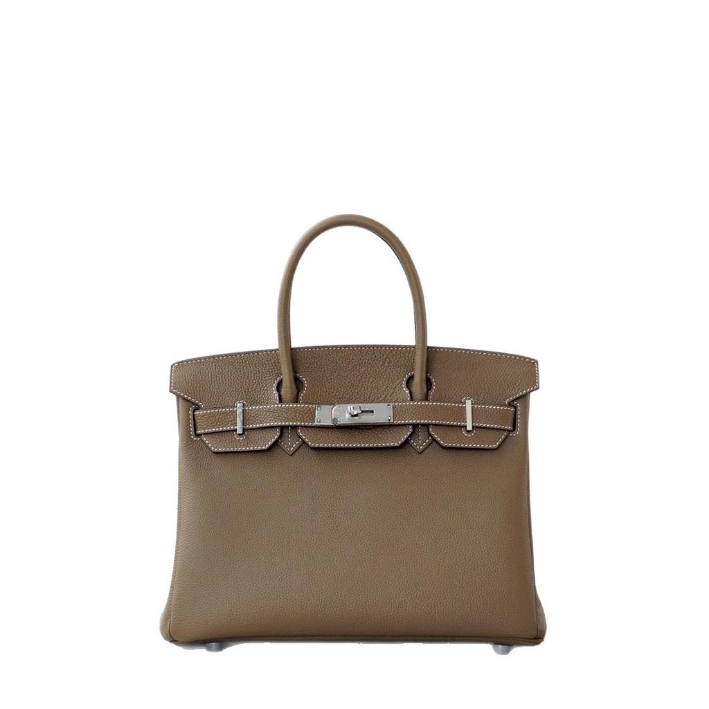 Medieval Retro Bag Leather Togo Lychee Pattern 25cm/30cm European and American Style Hand Bag